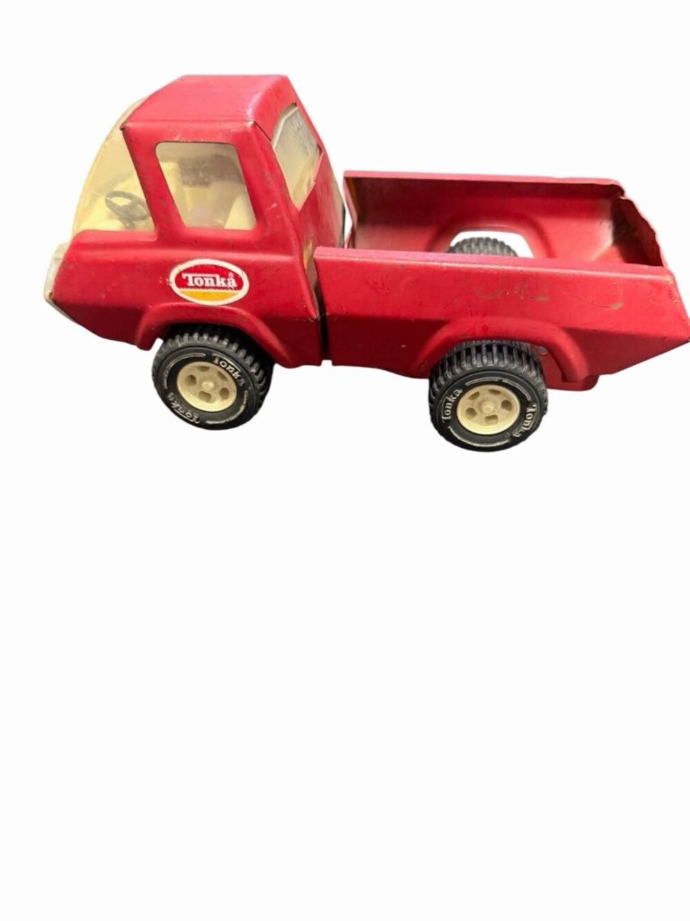 Vintage Tonka Red Pickup Truck Pressed Steel Toy  1970s Without Bed Liner